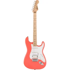 Squire Sonic Stratocaster HSS White Pickguard Tahitian Coral