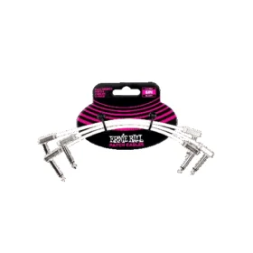 Ernie Ball 6IN FLAT RIBBON PATCH CABLE WHITE-3 PACK