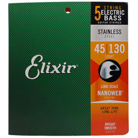 Elixir 5-Bass Strings Nanoweb Light
